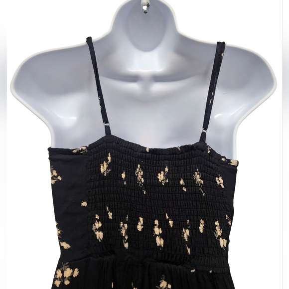 Abercrombie & Fitch Floral Hi Low Dress Black Ruffle Sundress Flower Size XSP - Picture 5 of 16